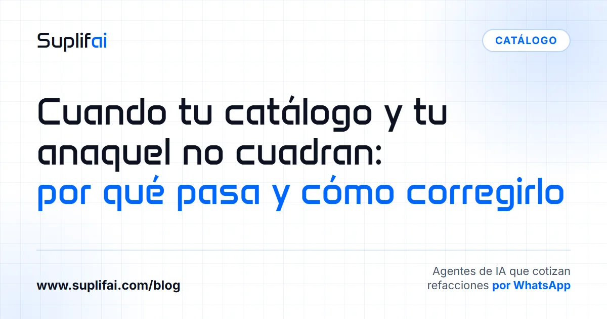 Tu catálogo y tu anaquel no cuadran: por qué pasa y cómo corregirlo | Suplifai