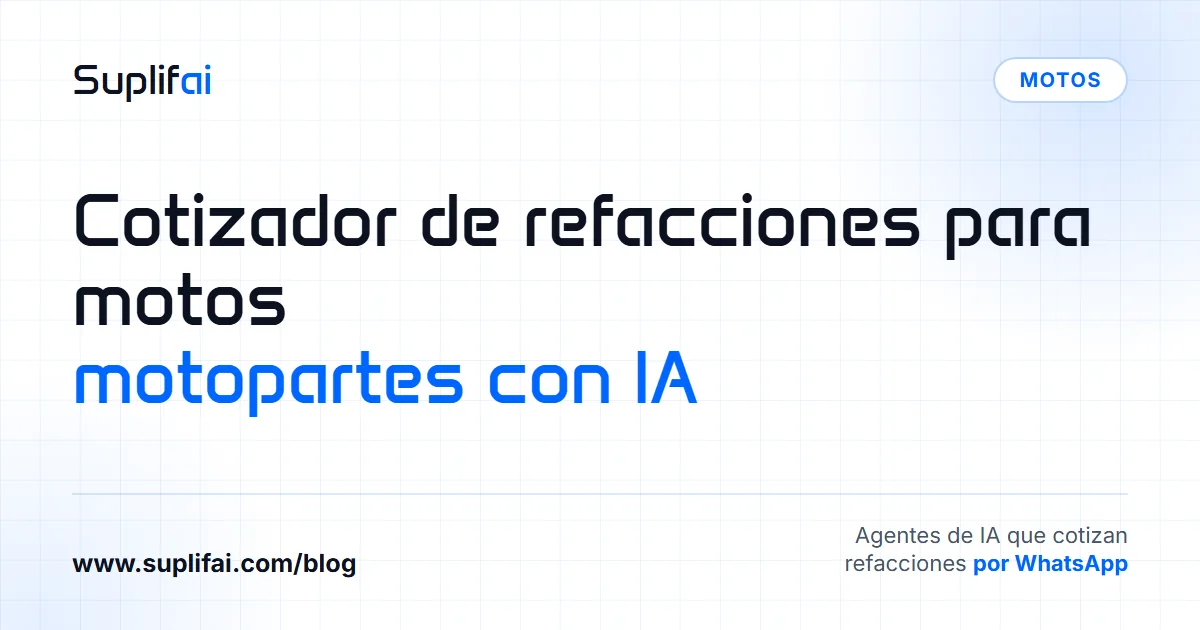 Cotizador de refacciones para motos: motopartes con IA — Suplifai