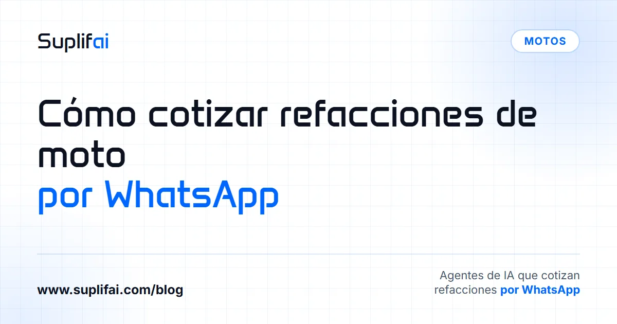 Cómo cotizar refacciones de moto: por WhatsApp — Suplifai