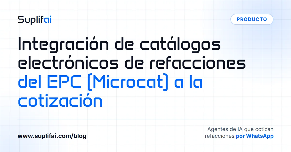 Integración de catálogos electrónicos de refacciones: del EPC (Microcat) a la cotización — Suplifai