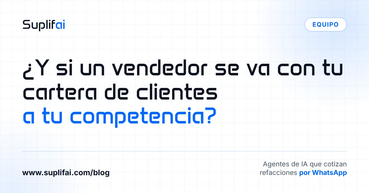 ¿Y si un vendedor se va con tu cartera de clientes a tu competencia? | Suplifai