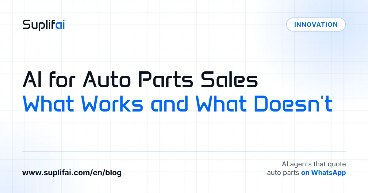 AI for Auto Parts Sales: What Works and What Doesn't — Suplifai