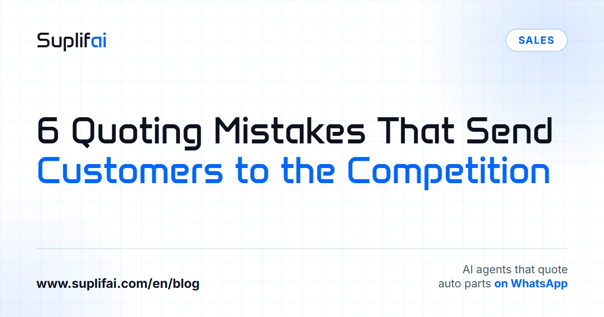 6 Quoting Mistakes That Send: Customers to the Competition — Suplifai