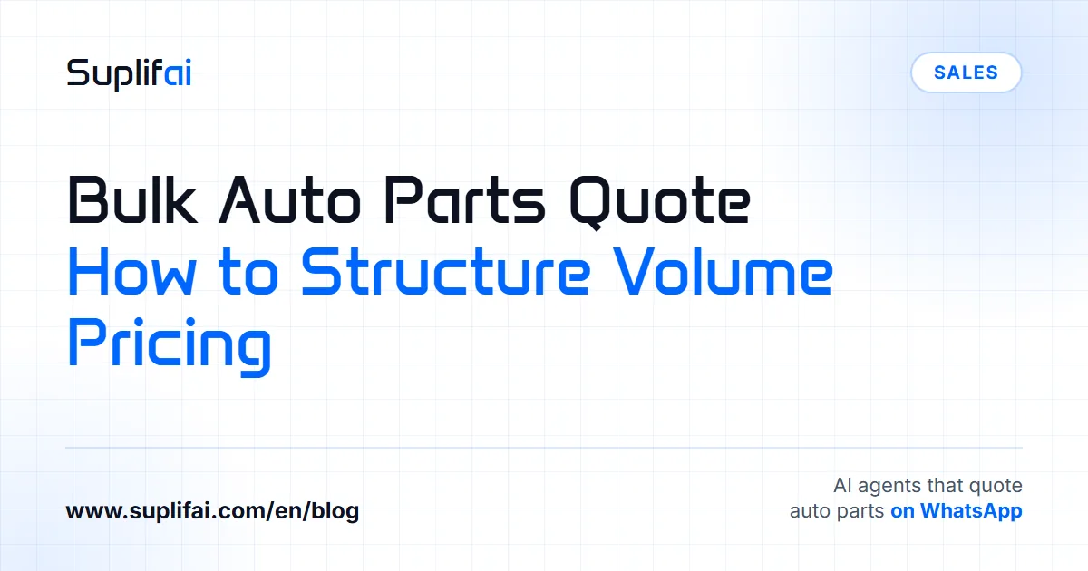 Bulk Auto Parts Quote: How to Structure Volume Pricing — Suplifai