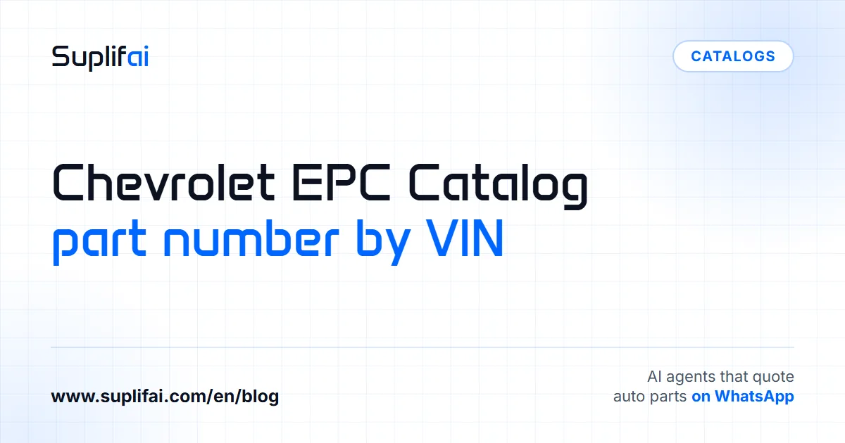 Chevrolet EPC Catalog: Part Number by VIN — Suplifai