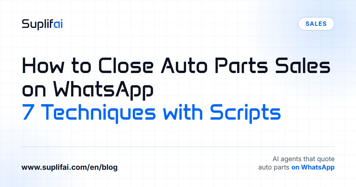 How to Close Auto Parts Sales on WhatsApp: 7 Techniques with Scripts — Suplifai