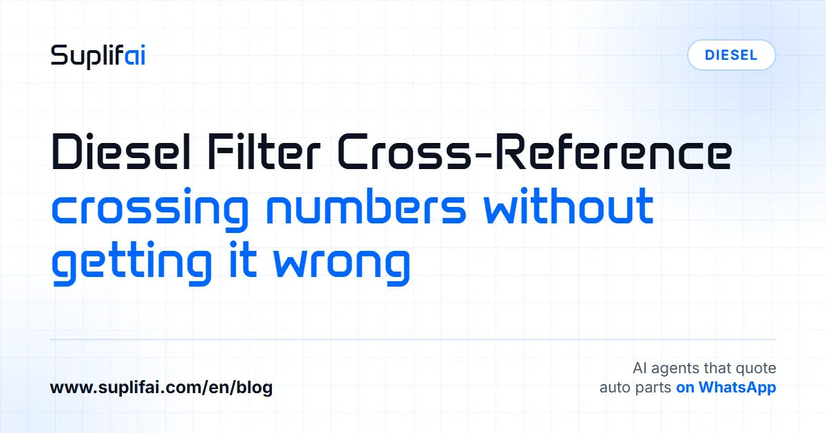 Diesel Filter Cross-Reference: Crossing Numbers Without Getting It Wrong — Suplifai