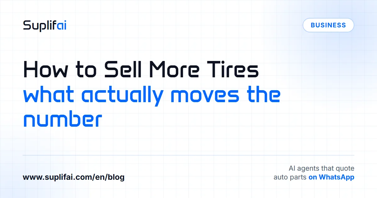 How to Sell More Tires: what actually moves the number — Suplifai