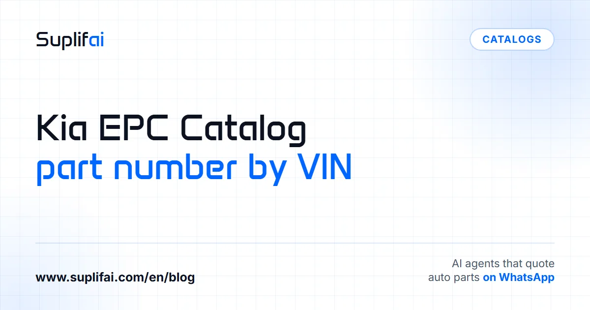 Kia EPC Catalog: Part Number by VIN — Suplifai