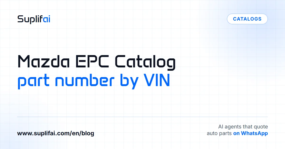 Mazda EPC Catalog: Part Number by VIN — Suplifai