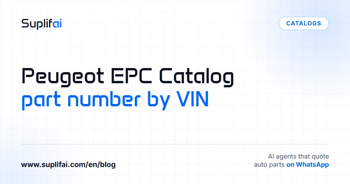 Peugeot EPC Catalog: Part Number by VIN — Suplifai