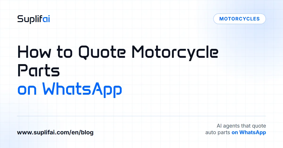 How to Quote Motorcycle Parts: on WhatsApp — Suplifai