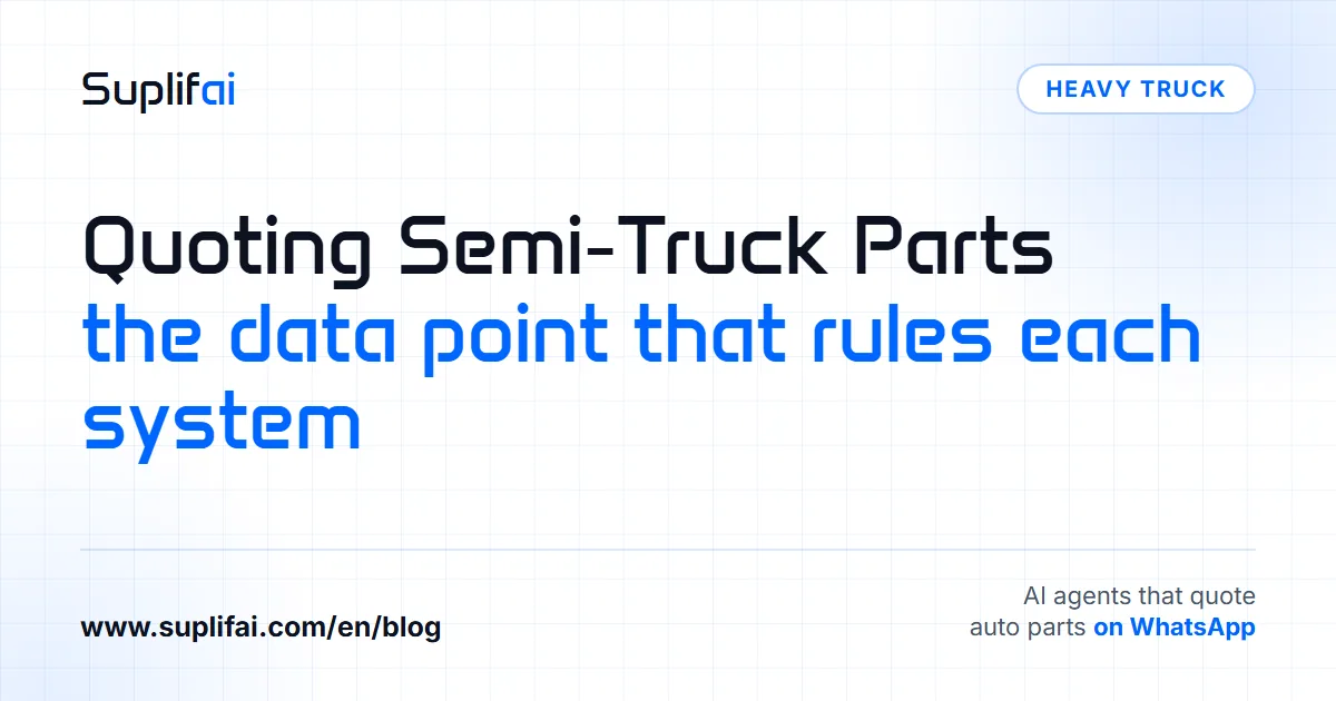 Quoting Semi-Truck Parts: the data point that rules each system — Suplifai