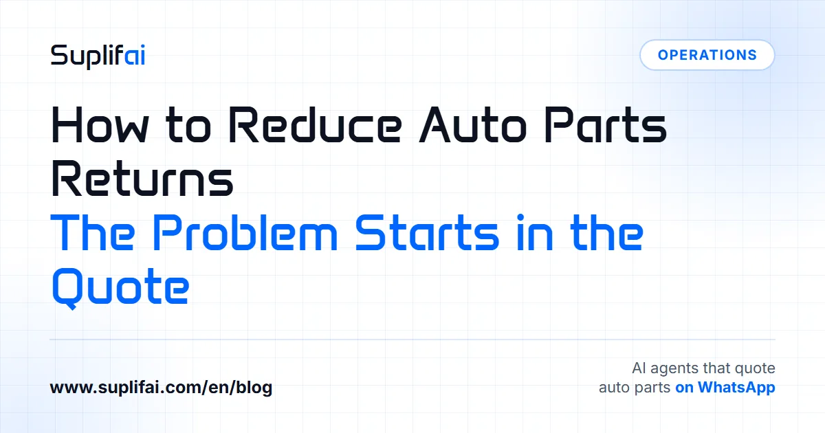 How to Reduce Auto Parts Returns: The Problem Starts in the Quote — Suplifai