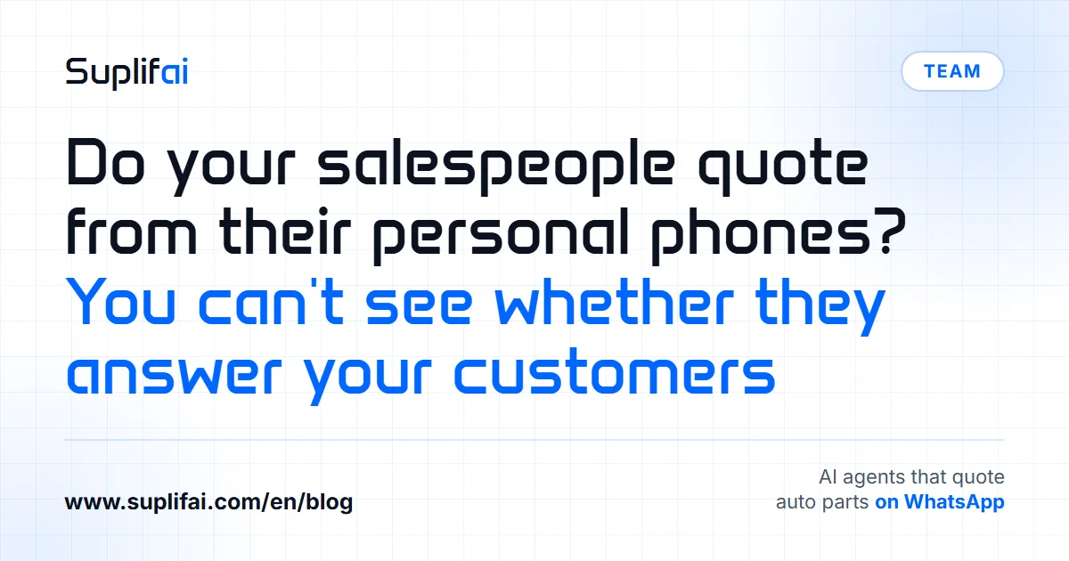Do your salespeople quote from their personal phones? You can't see whether they answer your customers | Suplifai