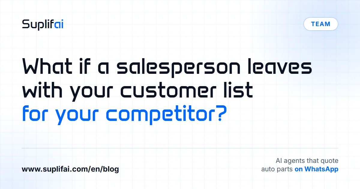 What if a salesperson leaves with your customer list for your competitor? | Suplifai