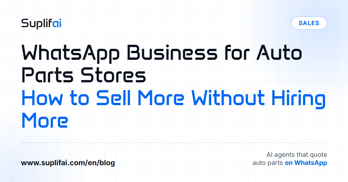 WhatsApp Business for Auto Parts Stores: How to Sell More Without Hiring More — Suplifai