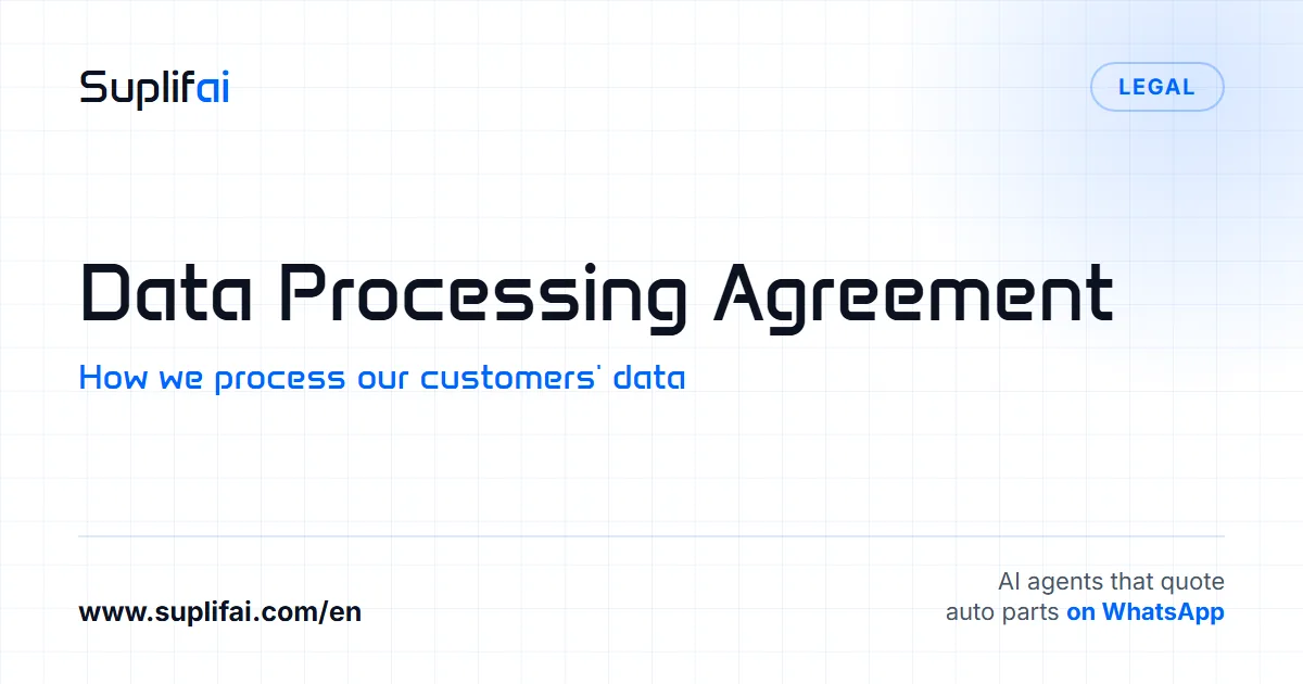 Data Processing Agreement — How we process our customers' data