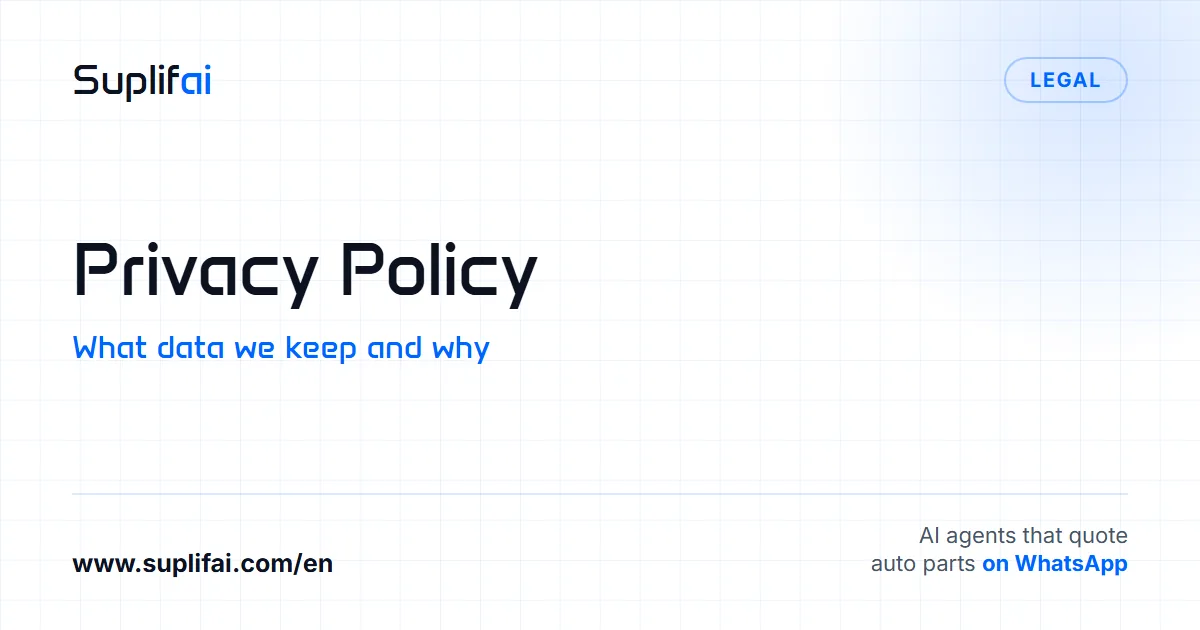 Privacy Policy — What data we keep and why